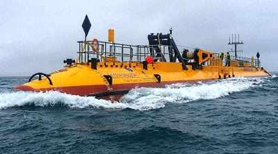 Orbital Marine Powers SR2000 2MW tidvattensturbin, en fullskalig proototyp som testats under två år.